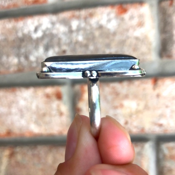 Sterling Silver 925 Antiqued Labradorite Gemstone Ring Size 9 - Picture 4 of 8